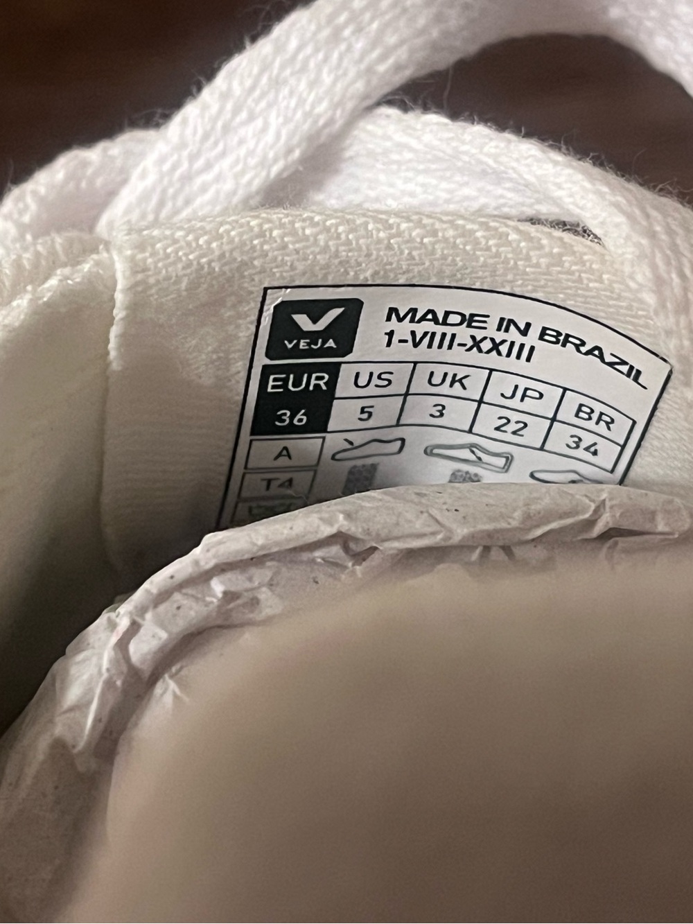 VEJA WOMEN’S CAMPO CANVAS WHITE PIERRE SIZE 5 - Picture 6 of 6